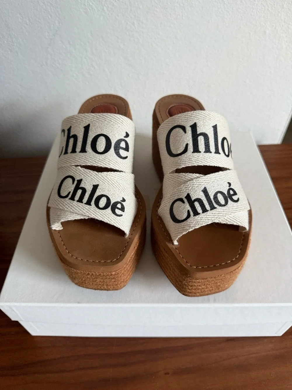 CHLOE WOODY WEDGE ESPADRILLE